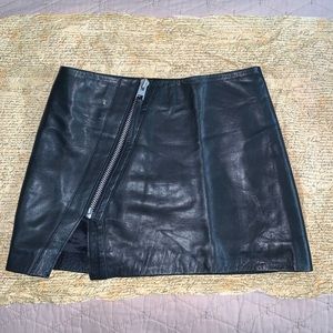 Allsaints  black leather mini skirt